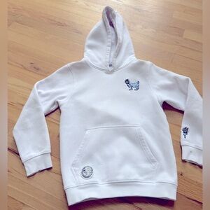 GOAT USA 🐐 🇺🇸 Kids White Pullover Hoodie Sweatshirt Unisex Boys Girls YL Youth L